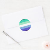 Gay Mannen Pride Flag (Azure & Blue) Ronde Sticker (Envelop)