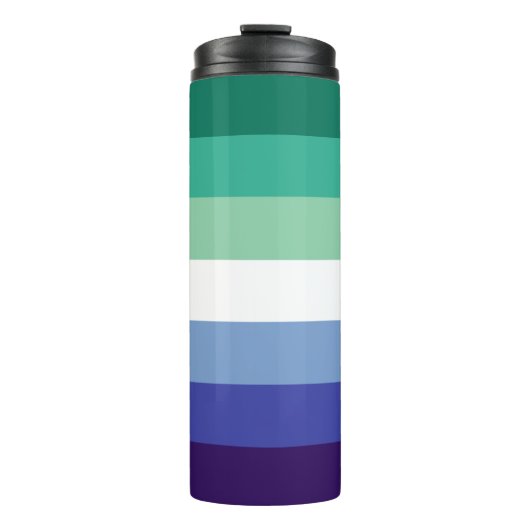 Gay Mannen Pride, Striped Print, LGBTQ PRIDE Thermosbeker (Voorkant)
