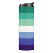Gay Mannen Pride, Striped Print, LGBTQ PRIDE Thermosbeker (Gedraaid links)