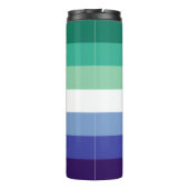 Gay Mannen Pride, Striped Print, LGBTQ PRIDE Thermosbeker (Achterkant)