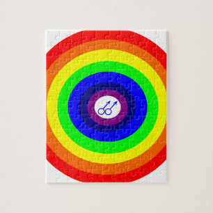Gay Mannen Round Rainbow Puzzle Legpuzzel