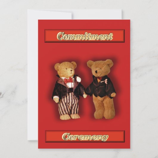 Gay Mannen Wedding Invitation. Commitment Ceremony Kaart (Voorkant)