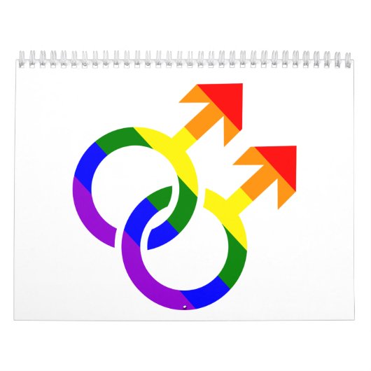 Gay mannetjesregenboog kalender (Hoes)