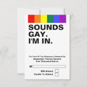 Gay Mariage Sonne Gay Im Dans RSVP (Devant)