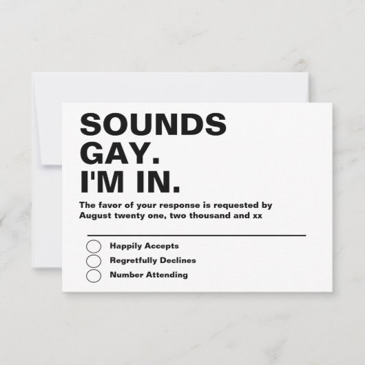 Gay Mariage Sonne Gay Im Dans RSVP (Devant)