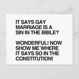 GAY MARRIAGE IS EEN SIN IN DE BIBLE BRIEFKAART