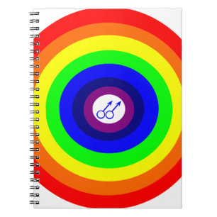 Gay Men Round Rainbow Carnet personnalisable