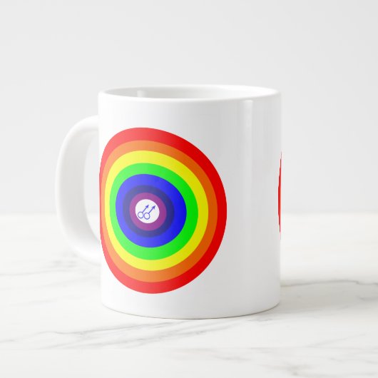 Gay Men Round Rainbow Mug (Devant gauche)