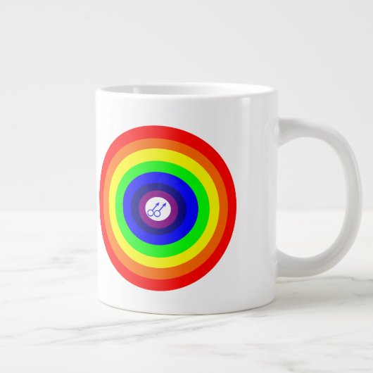 Gay Men Round Rainbow Mug (Droite)