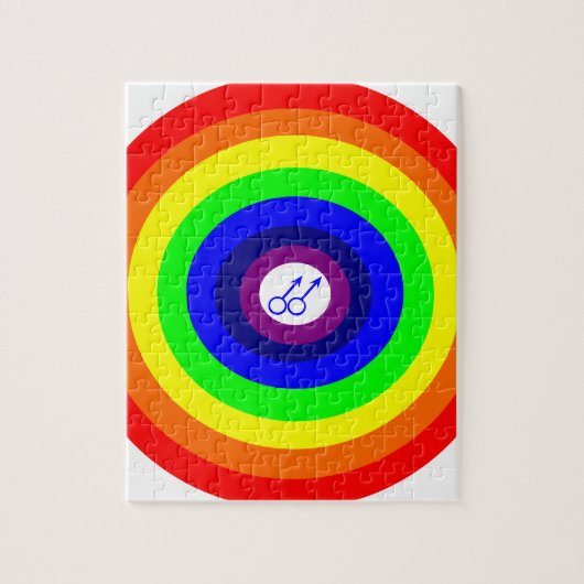 Gay Men Round Rainbow Puzzle (Vertical)