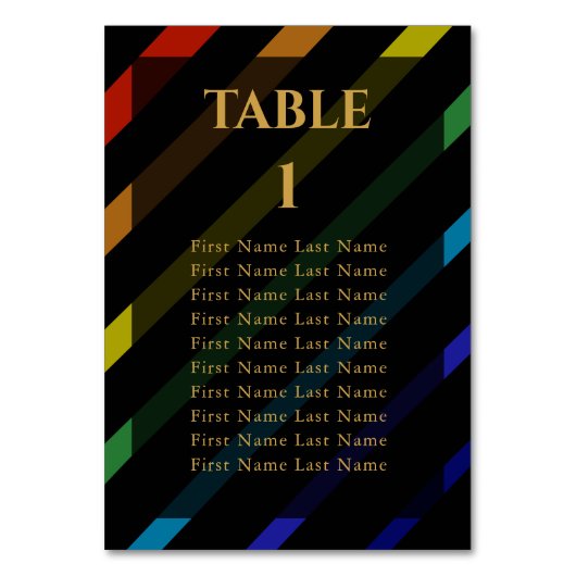 Gay Men Wedding Elegant Rainbow Name Kaart (Voorkant)