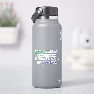 Gay MLM Pride - Geboorteplaats: Aarde. Ras: Mensel Sticker
