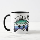 Gay MLM Pride Level Up Tiger Paw Controller Mug (Gauche)