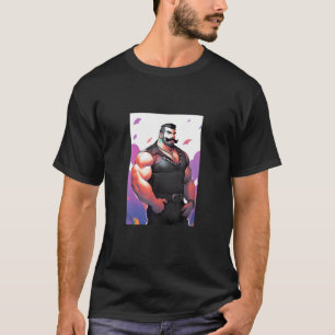 Gay Muscle Daddy Leather Beer Art Pride Beer bouil T-shirt
