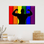 Gay Musculair Pride Poster (Keuken)