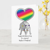 Gay Nephew & Husband Valentijnse  Regenboogkatten Kaart (Gele Bloem)