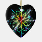 Gay Newly Weds eerste kerstpride Snowflake Keramisch Ornament (Rechts)