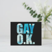 Gay OK Funny Hipster Cloud Text Briefkaart (Staand voorkant)
