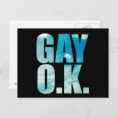Gay OK Funny Hipster Cloud Text Briefkaart (Voorkant / Achterkant)