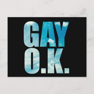 Gay OK Funny Hipster Cloud Text Briefkaart