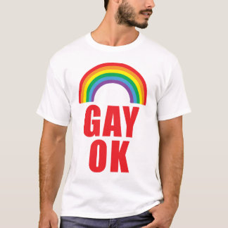 Gay OK Pride T-shirt met rode tekst