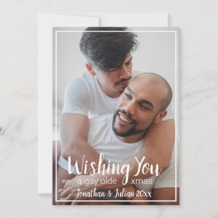 Gay Olde Kerstmis LGBTQ Holiday Feestdagenkaart