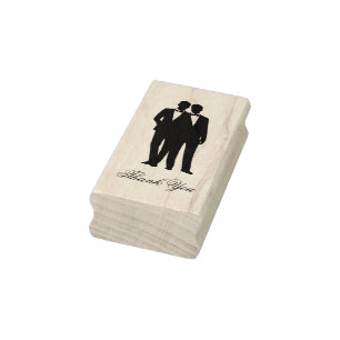 Gay paar Tuxedo Bow Stropdas Grooms Rubber Stamp Rubberstempel