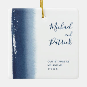 Gay Pas getrouwd Ons eerste kersthuwelijk Keramisch Ornament