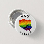 GAY Poland Badge Ronde Button 3,2 Cm (Voorkant /achterkant)