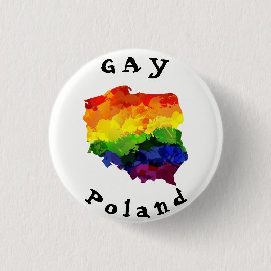GAY Poland Badge Ronde Button 3,2 Cm (Voorkant)