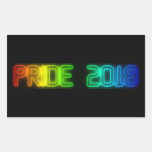 Gay Pride 2018 Rainbow Flag LGBT Typografie Rechthoekige Sticker