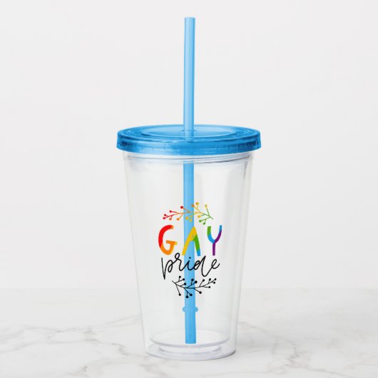 Gay Pride Acryl Drinkbeker (Voorkant)