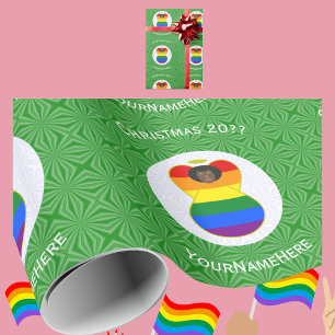 Gay Pride Afrikaanse engel kerst vlag personaliser Cadeaupapier