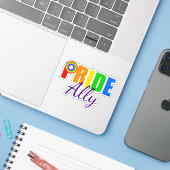 Gay Pride Ally LGBTQ Rainbow Alliance Sticker (Laptop met iPhone)