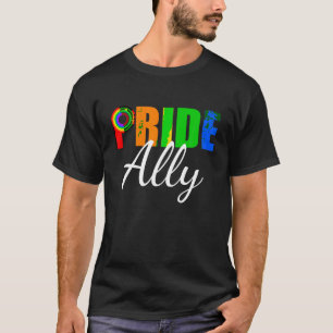 Gay Pride Ally Paarse T Shirt LGBT Gay Straight Al