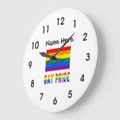Gay Pride and Rainbow Flag with Your Name Grote Klok (Hoek)