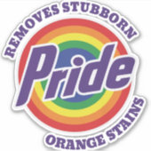 Gay Pride Anti-Trump Anti-Maga Rainbow Sticker (Voorkant)