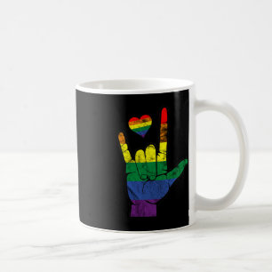 Gay Pride ASL-gebarentalen LGBT Deaf Awareness M Koffiemok