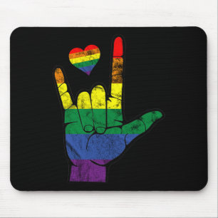 Gay Pride ASL-gebarentalen LGBT Deaf Awareness M Muismat