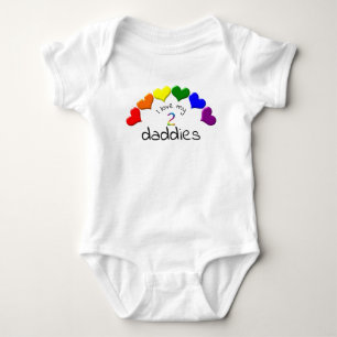 Gay Pride Baby ik hou van mijn 2-daddies regenboog Romper