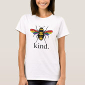 Gay Pride Bee Kind T-shirt (Voorkant)