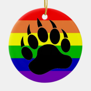 Gay Pride Beer Paw Keramisch Ornament