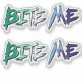 Gay Pride Bite Me Sticker (Voorkant)