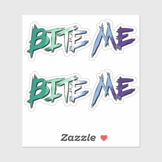 Gay Pride Bite Me Sticker (Vel)