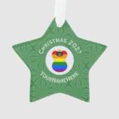 Gay Pride Black Angel Flag Kerstmis Gepersonalisee Ornament (achterkant)