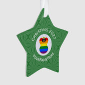 Gay Pride Black Angel Flag Kerstmis Gepersonalisee Ornament (voorkant)