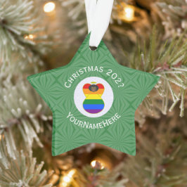 Gay Pride Black Angel Flag Kerstmis Gepersonalisee Ornament