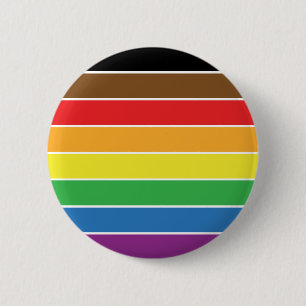 Gay Pride - BLM Gay Pride Flag - Regenboogstreep Ronde Button 5,7 Cm