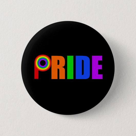 Gay Pride Bold Beauful Rainbow Letters Ronde Button 5,7 Cm (Voorkant)