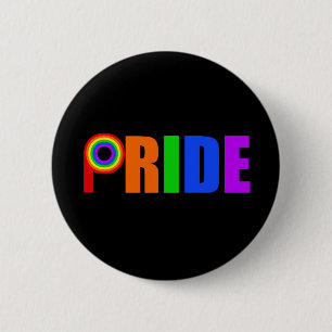 Gay Pride Bold Beauful Rainbow Letters Ronde Button 5,7 Cm